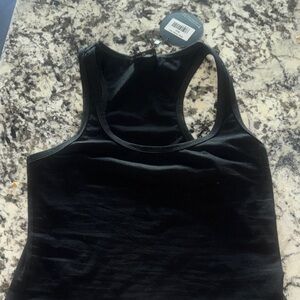 White Fox Boutique Black Velvet Tank Top